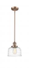  201S-AC-G713 - Bell - 1 Light - 8 inch - Antique Copper - Stem Hung - Mini Pendant