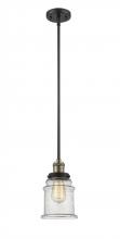  201S-BAB-G184 - Canton - 1 Light - 7 inch - Black Antique Brass - Stem Hung - Mini Pendant