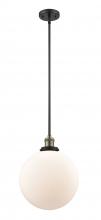  201S-BAB-G201-12 - Beacon - 1 Light - 12 inch - Black Antique Brass - Stem Hung - Mini Pendant