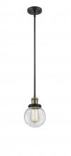  201S-BAB-G202-6 - Beacon - 1 Light - 6 inch - Black Antique Brass - Stem Hung - Mini Pendant