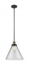  201S-BAB-G42-L - Cone - 1 Light - 12 inch - Black Antique Brass - Stem Hung - Mini Pendant