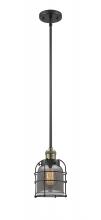  201S-BAB-G53-CE - Bell Cage - 1 Light - 6 inch - Black Antique Brass - Stem Hung - Mini Pendant