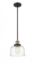  201S-BAB-G713 - Bell - 1 Light - 8 inch - Black Antique Brass - Stem Hung - Mini Pendant