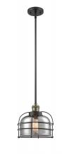  201S-BAB-G73-CE - Bell Cage - 1 Light - 9 inch - Black Antique Brass - Stem Hung - Mini Pendant