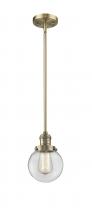  201S-BB-G202-6 - Beacon - 1 Light - 6 inch - Brushed Brass - Stem Hung - Mini Pendant