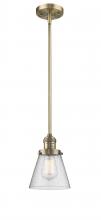  201S-BB-G64 - Cone - 1 Light - 6 inch - Brushed Brass - Stem Hung - Mini Pendant