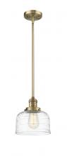  201S-BB-G713 - Bell - 1 Light - 8 inch - Brushed Brass - Stem Hung - Mini Pendant