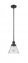  201S-BK-G44 - Cone - 1 Light - 8 inch - Matte Black - Stem Hung - Mini Pendant