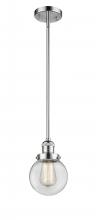  201S-PC-G202-6 - Beacon - 1 Light - 6 inch - Polished Chrome - Stem Hung - Mini Pendant