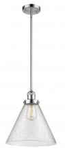  201S-PC-G44-L - Cone - 1 Light - 12 inch - Polished Chrome - Stem Hung - Mini Pendant