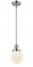  201S-PN-G201-6 - Beacon - 1 Light - 6 inch - Polished Nickel - Stem Hung - Mini Pendant