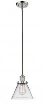  201S-PN-G42 - Cone - 1 Light - 8 inch - Polished Nickel - Stem Hung - Mini Pendant