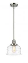  201S-PN-G713 - Bell - 1 Light - 8 inch - Polished Nickel - Stem Hung - Mini Pendant