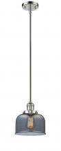  201S-PN-G73-LED - Bell - 1 Light - 8 inch - Polished Nickel - Stem Hung - Mini Pendant