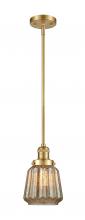  201S-SG-G146-LED - Chatham - 1 Light - 7 inch - Satin Gold - Stem Hung - Mini Pendant