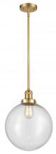  201S-SG-G204-12 - Beacon - 1 Light - 12 inch - Satin Gold - Stem Hung - Mini Pendant