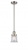  201S-SN-G182S - Canton - 1 Light - 5 inch - Brushed Satin Nickel - Stem Hung - Mini Pendant