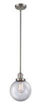  201S-SN-G202-8 - Beacon - 1 Light - 8 inch - Brushed Satin Nickel - Stem Hung - Mini Pendant