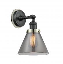  203BK-BPPN-HRPN-G43 - Cone - 1 Light - 8 inch - Matte Black - Sconce