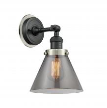  203BK-BPSN-HRSN-G43 - Cone - 1 Light - 8 inch - Matte Black - Sconce