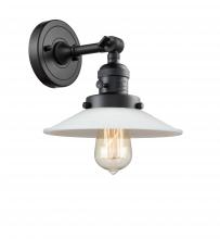  203SW-BK-G1 - Halophane - 1 Light - 9 inch - Matte Black - Sconce