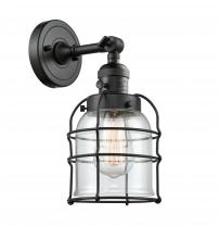  203SW-BK-G52-CE - Bell Cage - 1 Light - 6 inch - Matte Black - Sconce