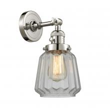  203SW-PN-G142 - Chatham - 1 Light - 7 inch - Polished Nickel - Sconce