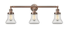  205-AC-G192 - Bellmont - 3 Light - 30 inch - Antique Copper - Bath Vanity Light