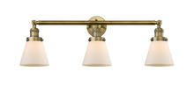  205-BB-G61 - Cone - 3 Light - 30 inch - Brushed Brass - Bath Vanity Light