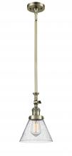  206-AB-G44 - Cone - 1 Light - 8 inch - Antique Brass - Stem Hung - Mini Pendant