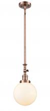 Innovations Lighting 206-AC-G201-8 - Beacon - 1 Light - 8 inch - Antique Copper - Stem Hung - Adjustable Mini Pendant