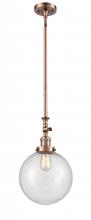  206-AC-G204-10 - Beacon - 1 Light - 10 inch - Antique Copper - Stem Hung - Mini Pendant