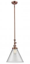  206-AC-G42-L - Cone - 1 Light - 12 inch - Antique Copper - Stem Hung - Mini Pendant