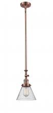  206-AC-G44 - Cone - 1 Light - 8 inch - Antique Copper - Stem Hung - Mini Pendant