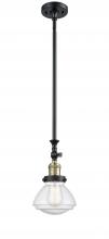  206-BAB-G324 - Olean - 1 Light - 7 inch - Black Antique Brass - Stem Hung - Mini Pendant