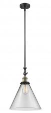  206-BAB-G42-L - Cone - 1 Light - 12 inch - Black Antique Brass - Stem Hung - Mini Pendant