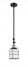  206-BAB-G51-CE - Bell Cage - 1 Light - 6 inch - Black Antique Brass - Stem Hung - Mini Pendant