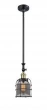  206-BAB-G53-CE - Bell Cage - 1 Light - 6 inch - Black Antique Brass - Stem Hung - Mini Pendant