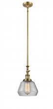  206-BB-G172 - Fulton - 1 Light - 7 inch - Brushed Brass - Stem Hung - Mini Pendant