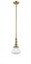  206-BB-G322 - Olean - 1 Light - 7 inch - Brushed Brass - Stem Hung - Mini Pendant