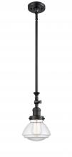  206-BK-G322 - Olean - 1 Light - 7 inch - Matte Black - Stem Hung - Mini Pendant