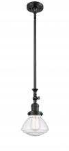  206-BK-G324 - Olean - 1 Light - 7 inch - Matte Black - Stem Hung - Mini Pendant