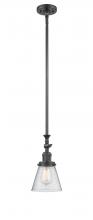  206-OB-G64 - Cone - 1 Light - 6 inch - Oil Rubbed Bronze - Stem Hung - Mini Pendant