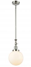  206-PN-G201-8 - Beacon - 1 Light - 8 inch - Polished Nickel - Stem Hung - Mini Pendant