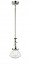  206-PN-G322 - Olean - 1 Light - 7 inch - Polished Nickel - Stem Hung - Mini Pendant