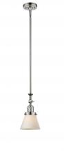  206-PN-G61 - Cone - 1 Light - 6 inch - Polished Nickel - Stem Hung - Mini Pendant