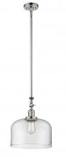  206-PN-G72-L - Bell - 1 Light - 12 inch - Polished Nickel - Stem Hung - Mini Pendant