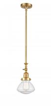  206-SG-G324 - Olean - 1 Light - 7 inch - Satin Gold - Stem Hung - Mini Pendant