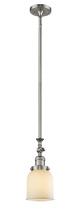  206-SN-G51 - Bell - 1 Light - 5 inch - Brushed Satin Nickel - Stem Hung - Mini Pendant