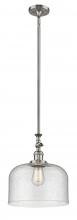  206-SN-G74-L - Bell - 1 Light - 12 inch - Brushed Satin Nickel - Stem Hung - Mini Pendant